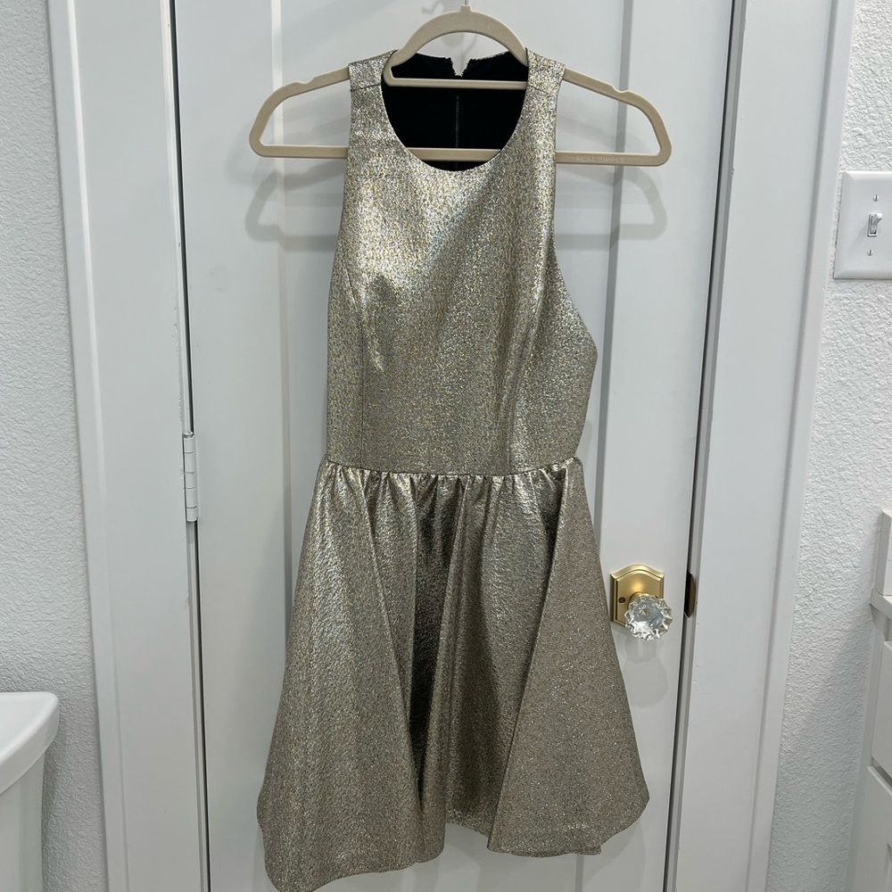 Alice + Olivia Metallic Gold Dress
